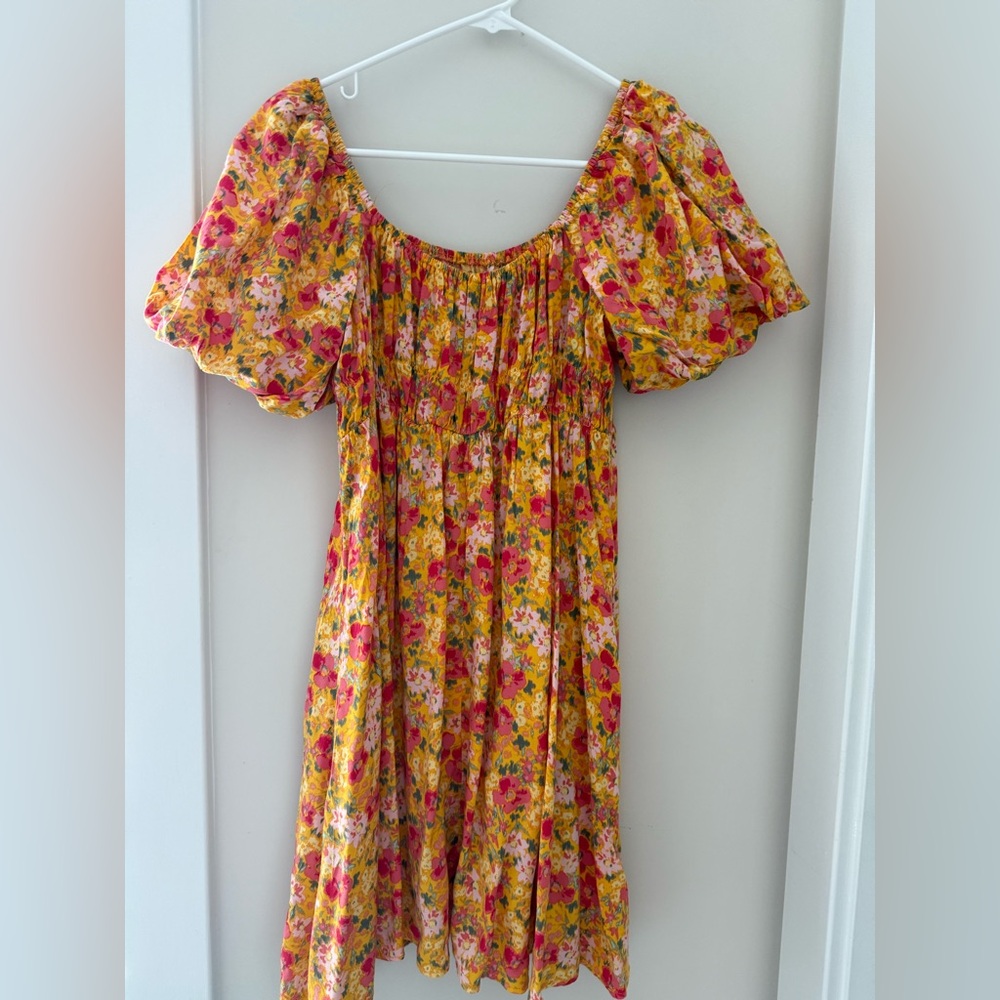 Yellow, orange Smocked Sundress
